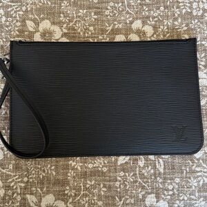 Louis Vuitton Black Leather Wristlet - NEVER USED